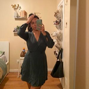 ASOS green wrap dress US size 4